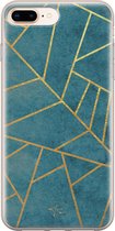 iPhone 8 Plus/7 Plus hoesje - Abstract blauw - Soft Case Telefoonhoesje - Print - Blauw