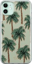iPhone 11 hoesje - Palmbomen - Soft Case Telefoonhoesje - Natuur - Groen