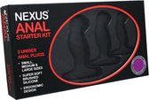 ANAL STARTER KIT 3 Solid Sillicone Anal Plugs - Black - Butt Plugs & Anal Dildos