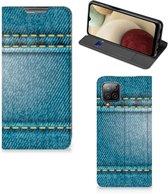 Telefoon Hoesje Geschikt voor Samsung Galaxy A12 Wallet Case Jeans