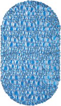 tapis de bain antidérapant relaxdays ovale - tapis de douche antidérapant - tapis de bain antidérapant - tapis de salle de bain bleu