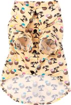 FuzzYard Hawaiian Shirt - Sandy Coconut - Honden blouse - Beige - Maat XS