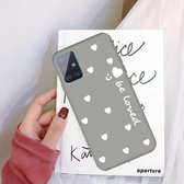 Voor Galaxy A71 Smiling Love Heart Pattern Frosted TPU beschermhoes (grijs)