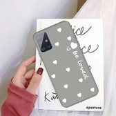 Voor Galaxy A51 Smiling Love Heart Pattern Frosted TPU beschermhoes (grijs)