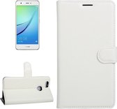 Voor huawei nova litchi textuur horizontale flip lederen tas met houder en kaartsleuven en portemonnee (wit)