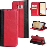Voor Galaxy S8 + Retro textuur Contrastkleur Splicing Horizontaal Flip TPU + PU lederen tas met kaartsleuven & houder & portemonnee (rood)