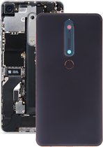 Batterij achterkant met cameralens en zijtoetsen en vingerafdruksensor voor Nokia 6.1 / 6 (2018) / 6 (2e generatie) (zwart)