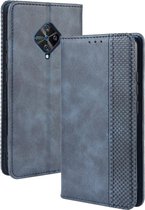 Voor vivo V17 / Y9s / S1 Pro magnetische gesp Retro Crazy Horse-textuur Horizontale flip lederen tas met houder & kaartsleuven & fotolijst (blauw)