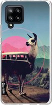 Casetastic Samsung Galaxy A42 (2020) 5G Hoesje - Softcover Hoesje met Design - Llama Print