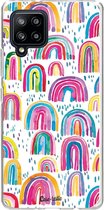 Casetastic Samsung Galaxy A42 (2020) 5G Hoesje - Softcover Hoesje met Design - Sweet Candy Rainbows Print
