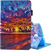 Voor Galaxy Tab A 8.0 / T380 & T385 Sunset Landscape Pattern Horizontale Flip Leather Case met houder en kaartsleuven