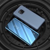Mirror Clear View Horizontale Flip PU Smart Leather Case voor Huawei Mate 20 Pro, met houder (blauw)