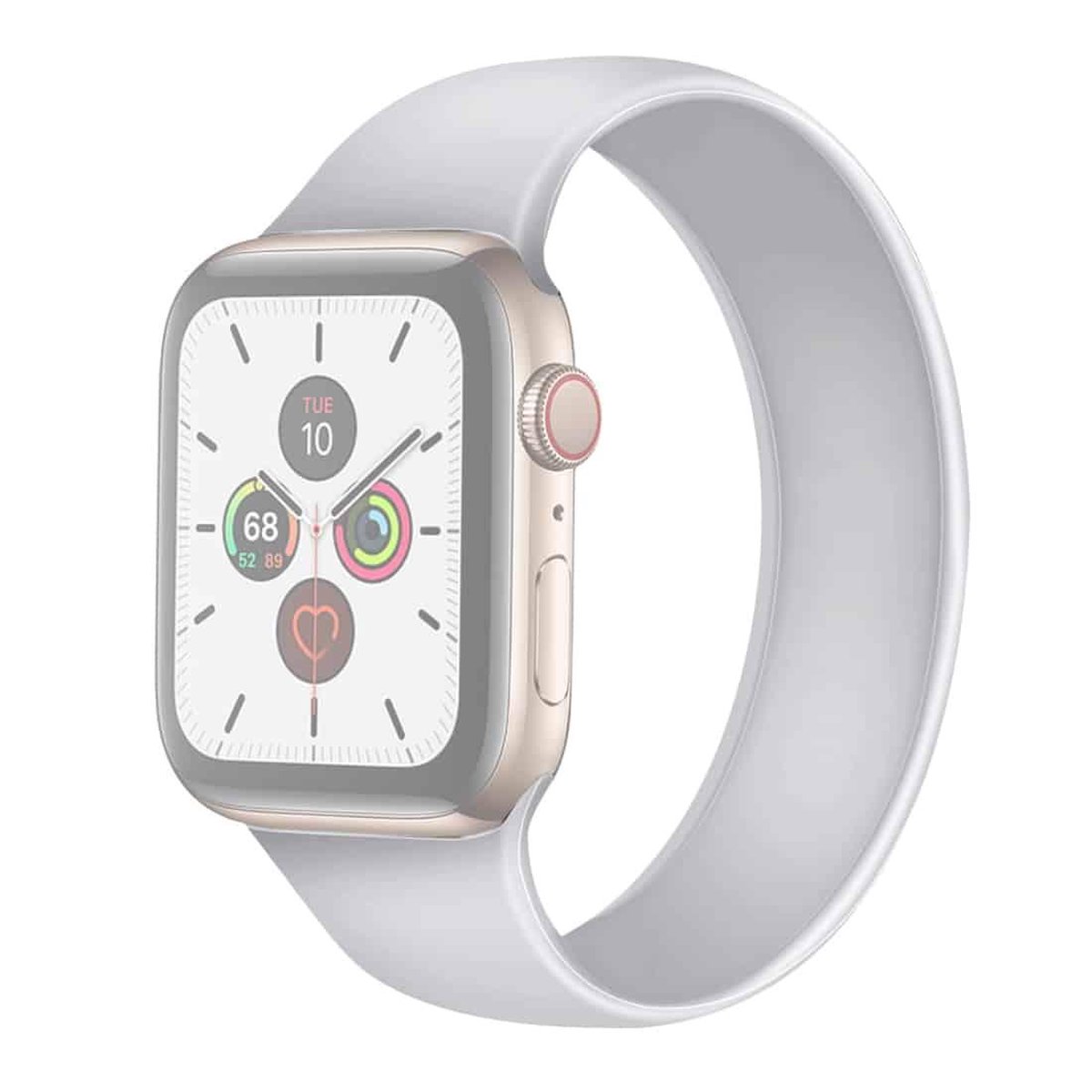Voor Apple Watch Series 5 en 4 40 mm / 3 en 2 en 1 38 mm effen kleur elastische siliconen vervangende polsband horlogeband, maat: S 130 mm (wit)