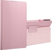 Voor Galaxy Tab A 8.0 (2017) / T380 / T385 Litchi Texture Horizontal Flip PU lederen beschermhoes met houder (roze)