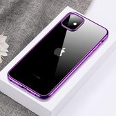 Voor iPhone 11 Pro CAFELE Flash Plating-serie Transparant Anti-vingerafdruk Volledige dekking Anti-val Telefoon Zachte beschermhoes (paars)