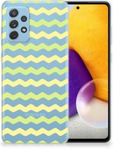 Siliconen Back Cover Geschikt voor Geschikt voor Samsung Galaxy A72 GSM Hoesje Waves Yellow