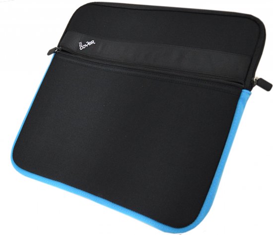 Stevige Laptop Sleeve 13.3 inch (13 inch tot 14 inch) - Neopreen laptophoes - Zwart/ Blauw