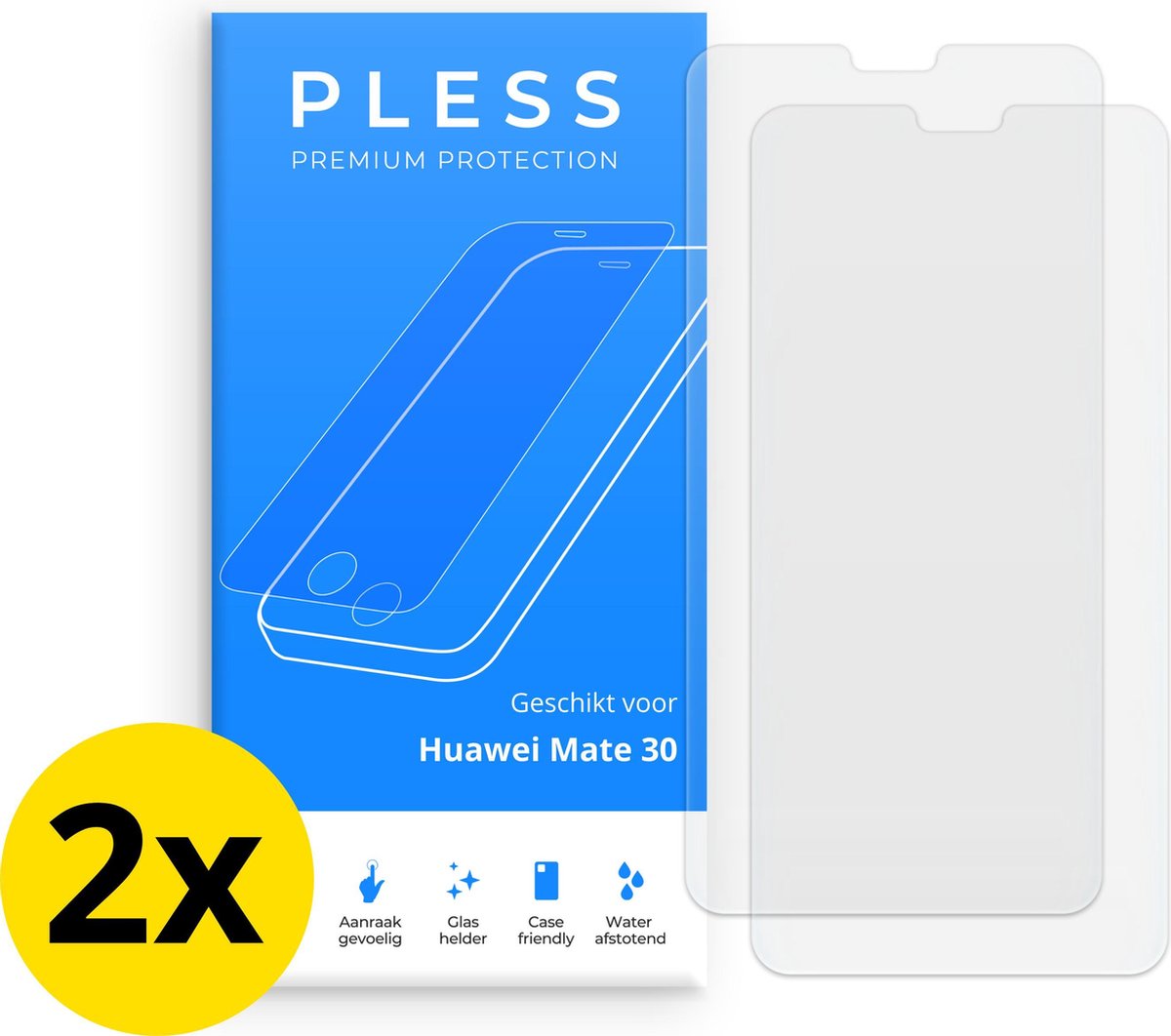 Huawei Mate 30 Screenprotector 2x - Beschermglas Tempered Glass Cover - Pless®