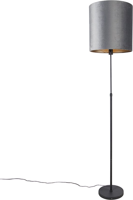 QAZQA parte - Moderne Vloerlamp | Staande Lamp met kap - 1 lichts - H 191 cm - Grijs - Woonkamer | Slaapkamer