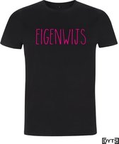 T-shirt | Karaktereigenschappen | Eigenwijs04 - fluor pink, M, Dames