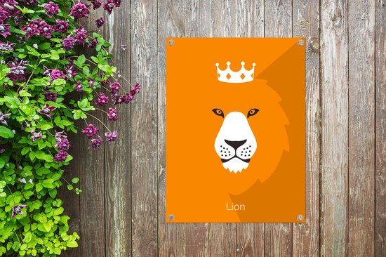 Le portrait d'un lion hollandais affiche jardin 30x40 cm - petit - Toile de jardin / Toile d'extérieur / Peintures d'extérieur (décoration de jardin)