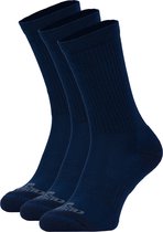 NOMAD® 3 Pack Sokken Maat 39-42 | Polyester Wandelsokken Crew 3-pack Donkerblauw | Naadloos | Dames & Heren | Comfortabel & Dempend