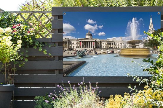The Trafalgar Square in London Garden Poster 120x80 cm - Toile de jardin / Toile d'extérieur / Peintures pour l'extérieur (décoration de jardin)