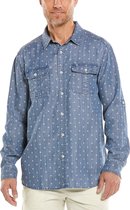 Coolibar - UV Overhemd voor heren - Carson Chambray - Indigoblauw - maat XL