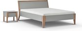 Beter Bed Select bed Topaz met nachtkast - 180 x 210 cm - bruin+grijs