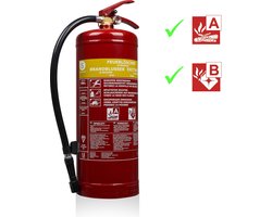Smartwares 10.015.05 - Brandblusser Schuim 6L - Incl ophangbeugel - Brandklasse AB - BSI Gecertificeerd