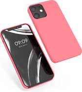 kwmobile telefoonhoesje voor Apple iPhone 12 / 12 Pro - Hoesje met siliconen coating - Smartphone case in neon koraal