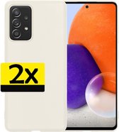 Samsung A72 Hoesje Siliconen - Samsung Galaxy A72 Case - Samsung A72 Hoes Wit - 2 Stuks