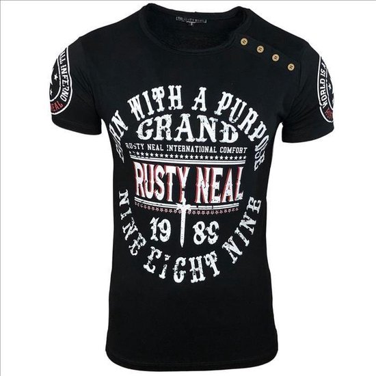 Rusty Neal - heren T-shirt zwart- 15216