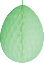Hangdecoratie honeycomb paasei pastel groen van papier 30 cm - Brandvertragend - Paas/pasen thema decoraties/versieringen