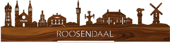 Standing Skyline Roosendaal Palissander hout - 60 cm - Woondecoratie design - Decoratie om neer te zetten en om op te hangen - Meer steden beschikbaar - Cadeau voor hem - Cadeau voor haar - Jubileum - Verjaardag - Housewarming - Interieur -