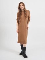 Vila VIRIL CREW NECK LS MIDI DRESS - Tigers Light Brown