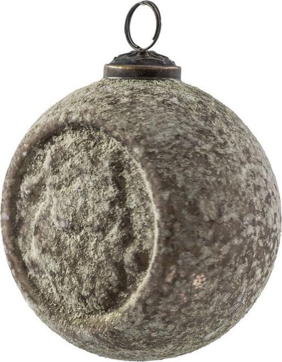 Glazen kerstbal - robuuste kersthanger - christmas ornament grijs