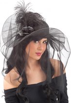 hoed Black Lady dames polyester zwart one-size