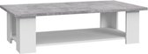 PILVI Rechthoekige salontafel - Wit en lichtgrijs beton - L 110 x D 60 x H 31 cm