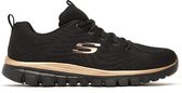 Skechers Graceful Get Connected Hardloopschoenen Zwart/Goud Dames - Maat 39