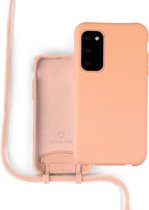 Silicone case met koord voor Samsung - oranje