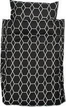 Grid junior - Dekbedovertrek - 120 x 150 cm - Zwart