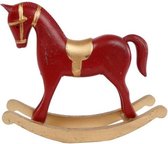 sculptuur Hobbelpaard 26,5 x 22 cm hout rood