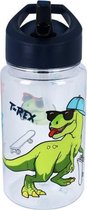 drinkfles 400 ml T-Rex jongens 12 x 7 cm groen/transparant