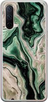 OnePlus Nord CE 5G hoesje siliconen - Groen marmer / Marble | OnePlus Nord CE case | groen | TPU backcover transparant