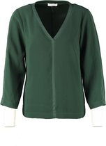 Signe nature soepele polyester groene blouse 3/4 mouw - valt kleiner - Maat 38