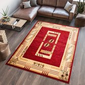 Tapiso Dorian Vloerkleed Rood Beige Laagpolig Slaapkamer Woonkamer Tapijt Maat- 160x220