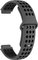 Horlogebandje Geschikt voor Garmin Forerunner 220/230/235 /630/620/735/S20/S60/S50 - Grijs/Zwart - Siliconen - Horlogebandje - Polsbandje - Bandjes.nu - Polsband