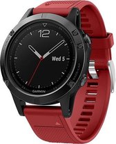 Horlogebandje Geschikt voor Garmin Fenix 5 / 5 Plus / Forerunner 935 / Approach S60  rood - Siliconen - Horlogebandje - Polsbandje - Bandjes.nu - Polsband