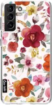 Casetastic Samsung Galaxy S21 Plus 4G/5G Hoesje - Softcover Hoesje met Design - Flowers Multi Print